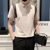 2024春夏男打底衫短袖上衣POLO衫抖音拼接男D326-16882P55，男装T恤，星座1101