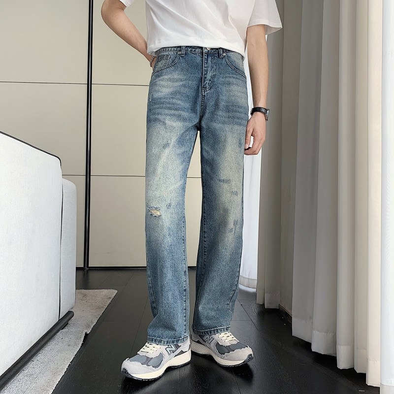 2024秋装男新款牛仔裤韩版宽松轻熟风直筒男长裤D326-11030P78,男装牛仔裤,星座1101
