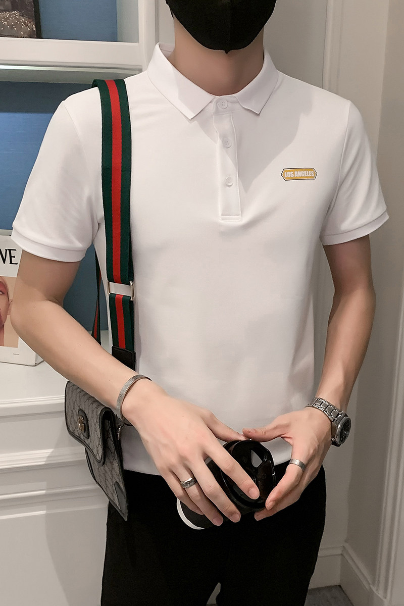 2024夏季印花精神小伙短袖POLO衫社会青年上衣潮D326-16812P55,男装Polo衫,星座1101