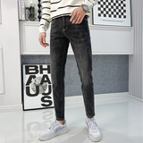 2024秋冬男新款牛仔长裤韩版青少年修身小脚裤潮D326-18051P85，男装休闲裤，星座1101