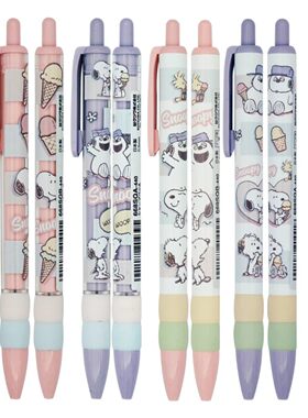 日本snoppy史努比限定新款冰淇淋甜筒撞色笔握自动铅笔圆珠笔