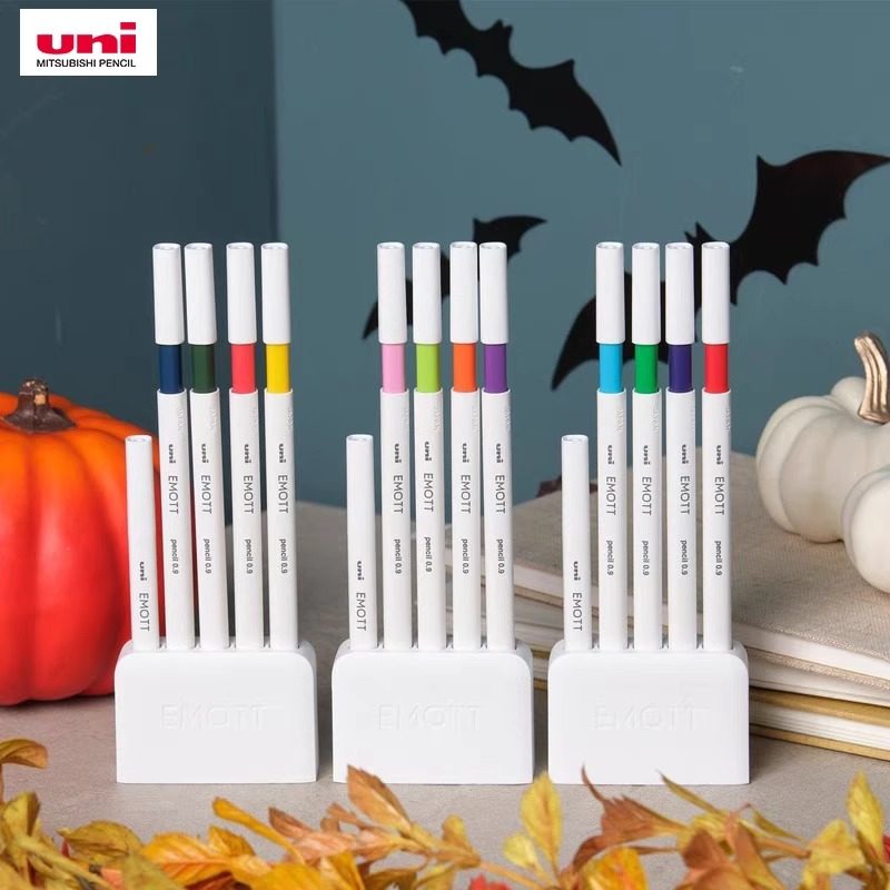 日本UNI三菱EMOTT套装纤维笔勾线签字笔彩色笔学生diy手绘专用0.4