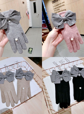 2025热销韩版秋冬新款千鸟格蝴蝶