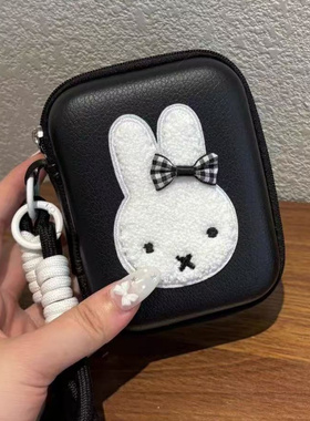新款米菲兔黑色多功能相机收纳包包大容量分类数据线整理包包
