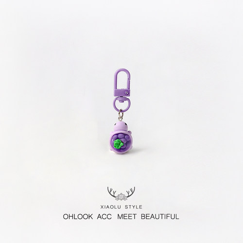 创意彩色水果乌龟钥匙扣立体学生笔袋书包挂件情侣潮玩创意钥匙链