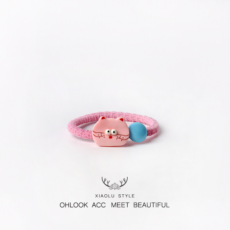 新款可爱糖豆猫咪头发绳不伤发马尾头绳高弹力耐用发圈可爱橡皮筋