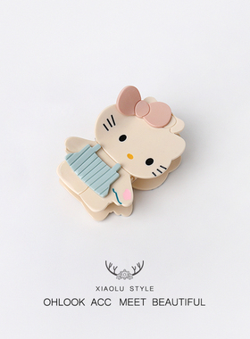 甜美新款Hollokitty发夹可爱卡通动漫凯蒂猫鲨鱼夹后脑勺发饰品