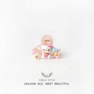 卡通可爱kt猫爱心小抓夹甜美儿童新款发饰碎发夹宝宝后脑勺发卡