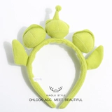 Милый плюшевый мультяшный зеленый аксессуар для волос для умывания, красная клубника, ободок, популярно в интернете