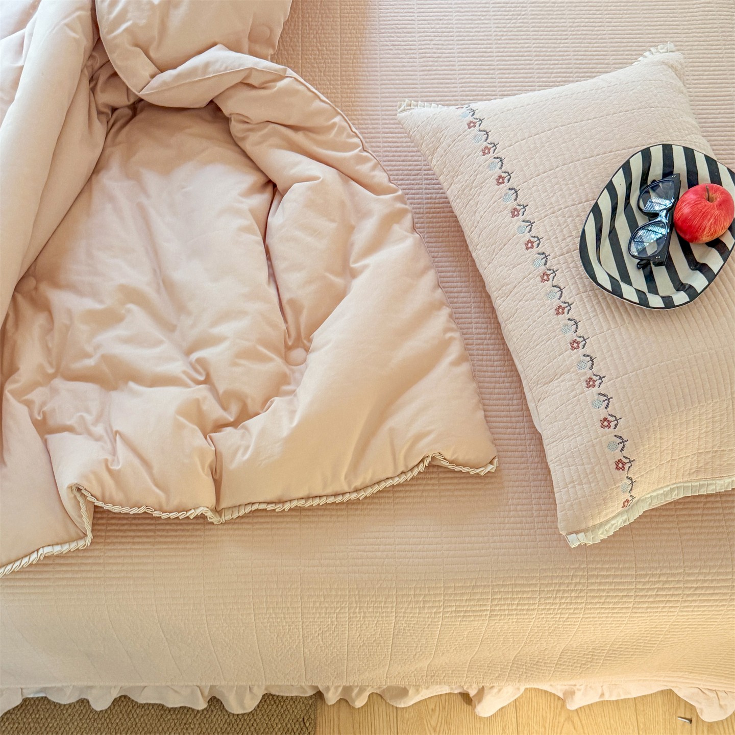 大鹅床盖四件套全棉小清新花卉