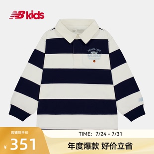 长袖 Newbalance 14岁儿童百搭条纹POLO衫 nb官方童装 上衣T恤