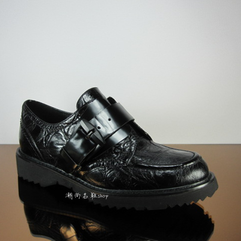 欧洲站春秋款石头纹牛皮休闲鞋