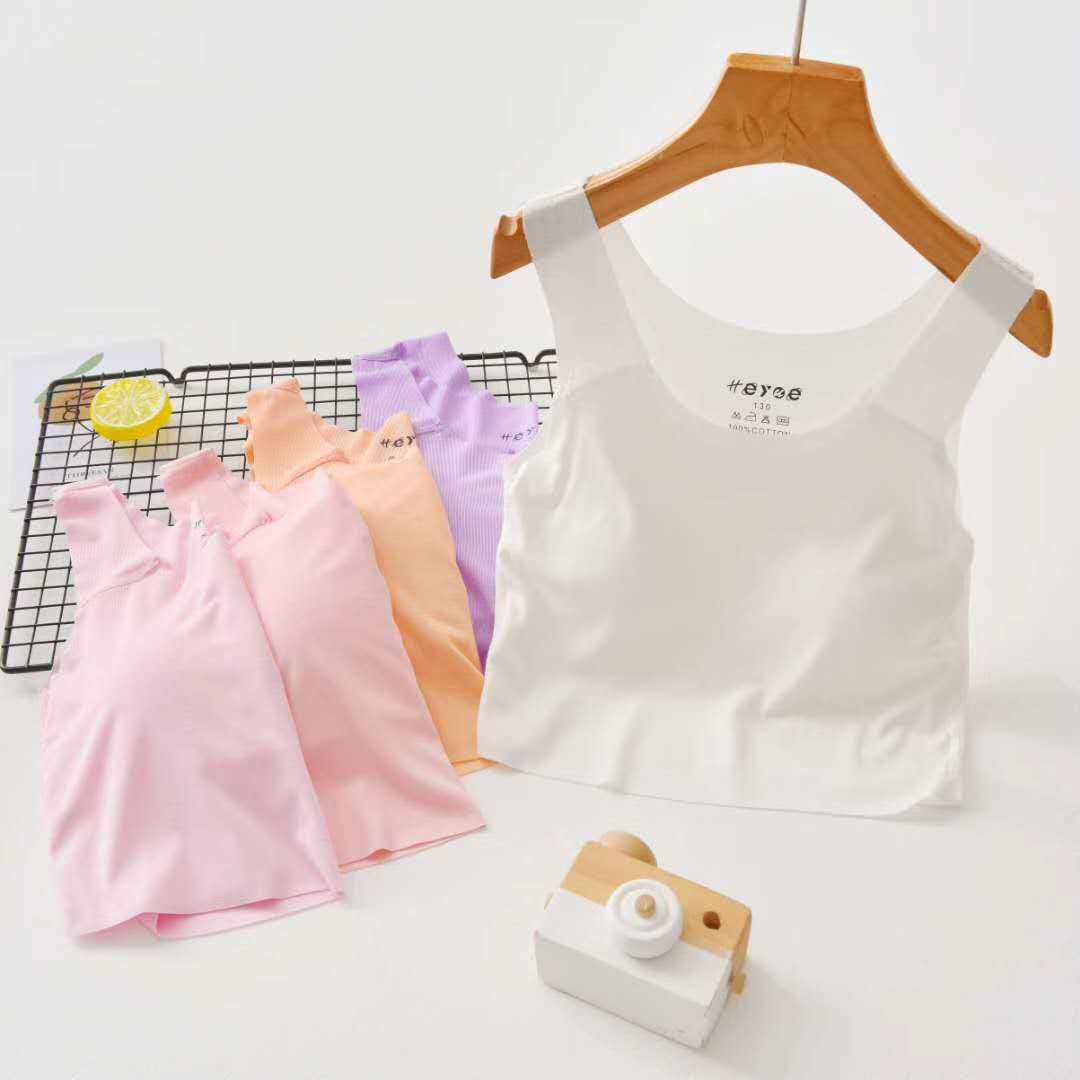 女童无痕内穿发育期7-9-12岁儿童内衣小背心女孩薄款吊带学生打底