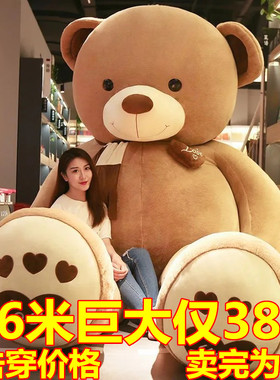 毛绒玩具熊公仔熊猫抱抱熊抱枕女生日礼物布娃娃可爱大泰迪熊睡觉