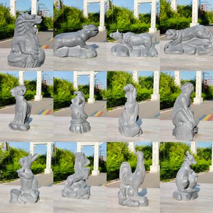 石雕十二生肖青石摆件雕塑鼠牛虎兔龙蛇马羊猴鸡狗猪石头12生肖