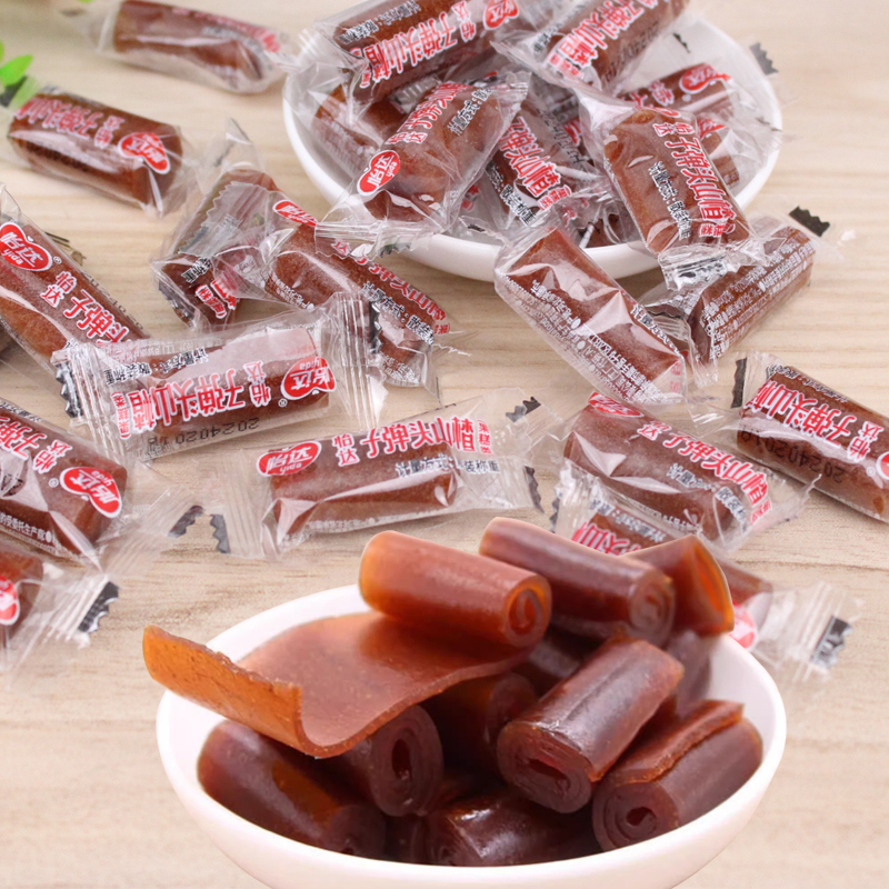 包邮承德怡达山楂子弹头山楂卷果丹皮山楂零食 500g小吃特产