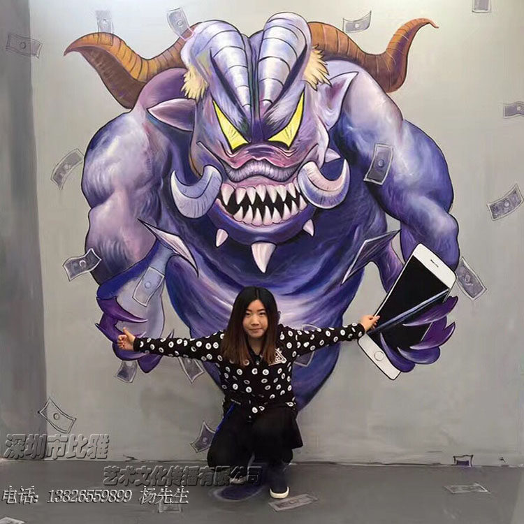 3D立体地画墙绘奇幻高清背景墙装饰地贴壁画素材卡通喷绘图片鉴赏