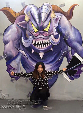 壁画3D立体画手绘画定制墙绘画