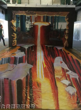 壁画手绘画比雅艺术3D画高清喷绘