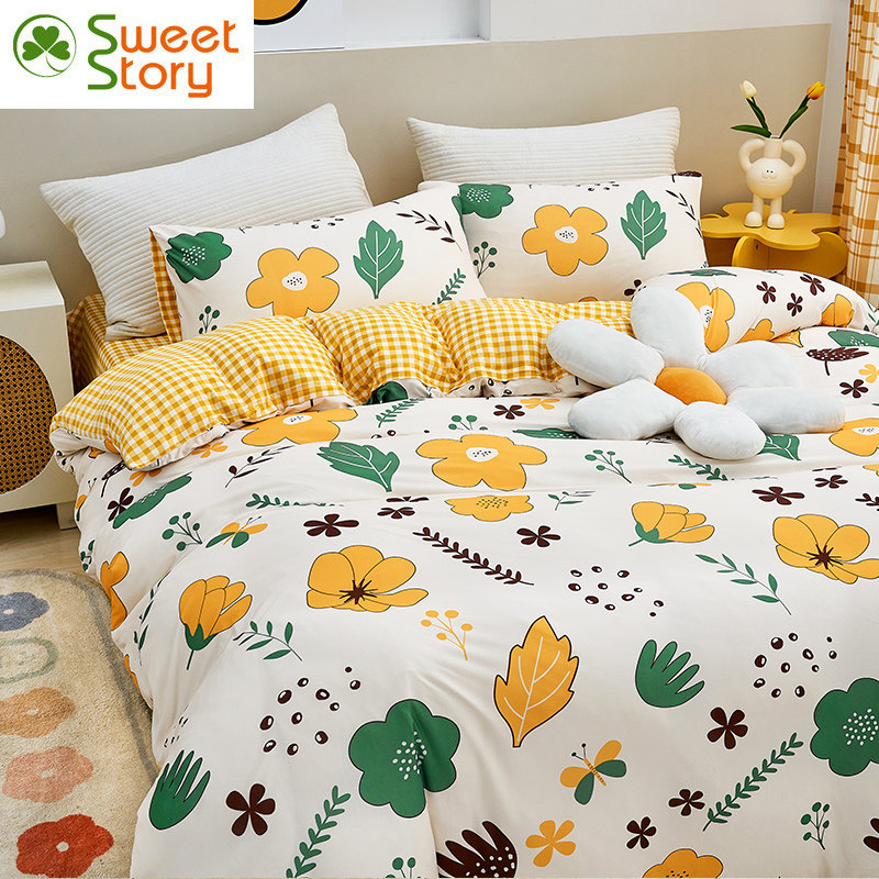 SWEET STORY knitting Four piece suit Quilt cover Quilt cover Cartoon printing The bed Supplies summerin the Bedclothes , Bedding Sets/Family of four/Multiple sets of  category - from Buy2taobao.com to provide professional Taobao agent buy service