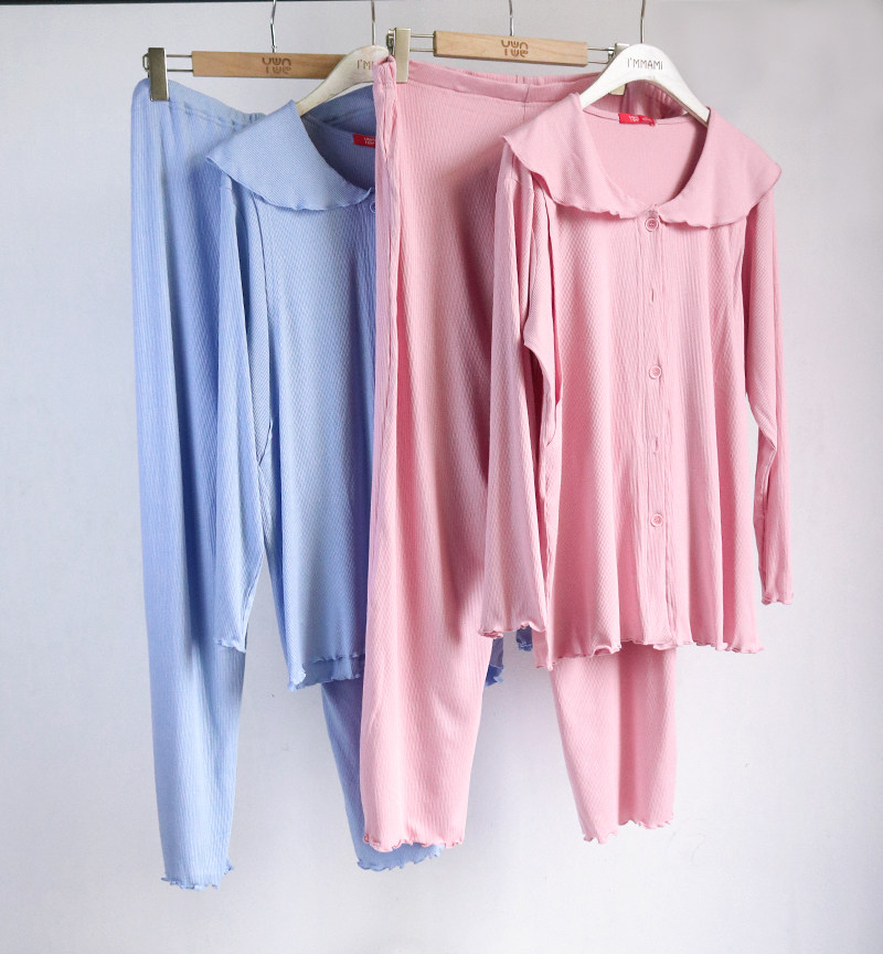 孕出色春夏高弹对襟月子服侧开口莫代尔针织修身孕妇哺乳衣J11013