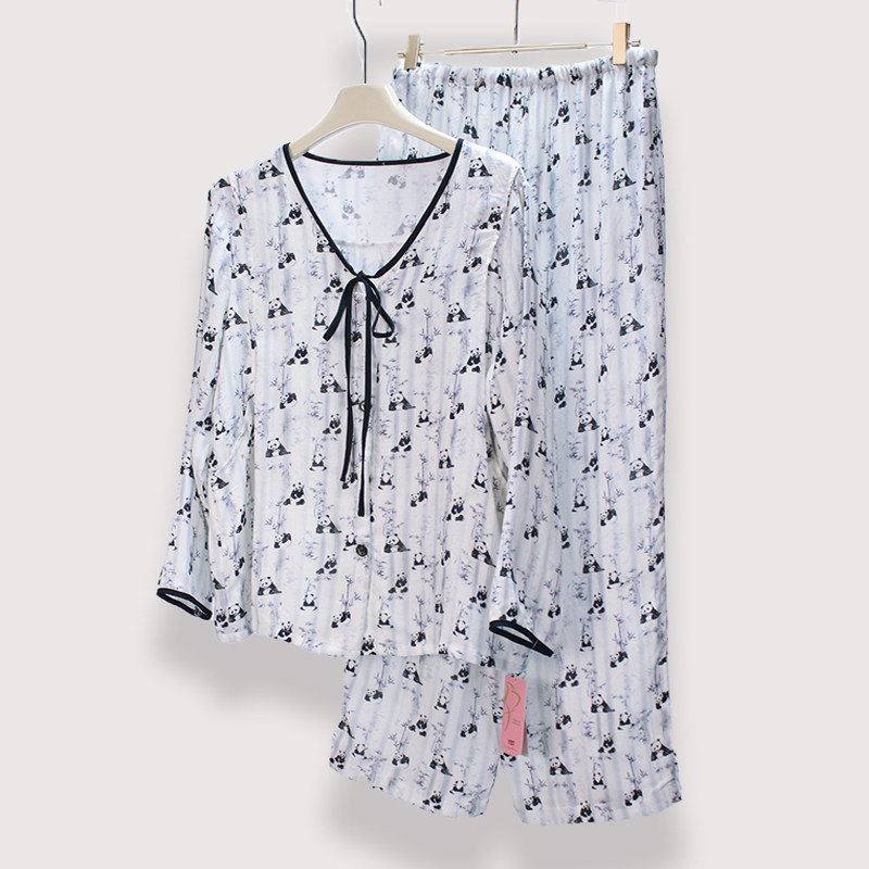 爱美妈咪孕出色夏月子服宽松柔软侧开竹纤维凉爽孕妇哺乳衣J12033