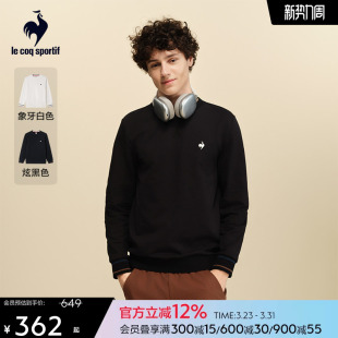 乐卡克法国公鸡秋冬男款 基础圆领卫衣休闲条纹上衣