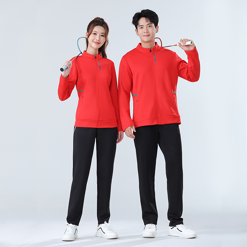 2024羽毛球衣服男女套装秋冬款长袖运动上衣训练服外套团购定制