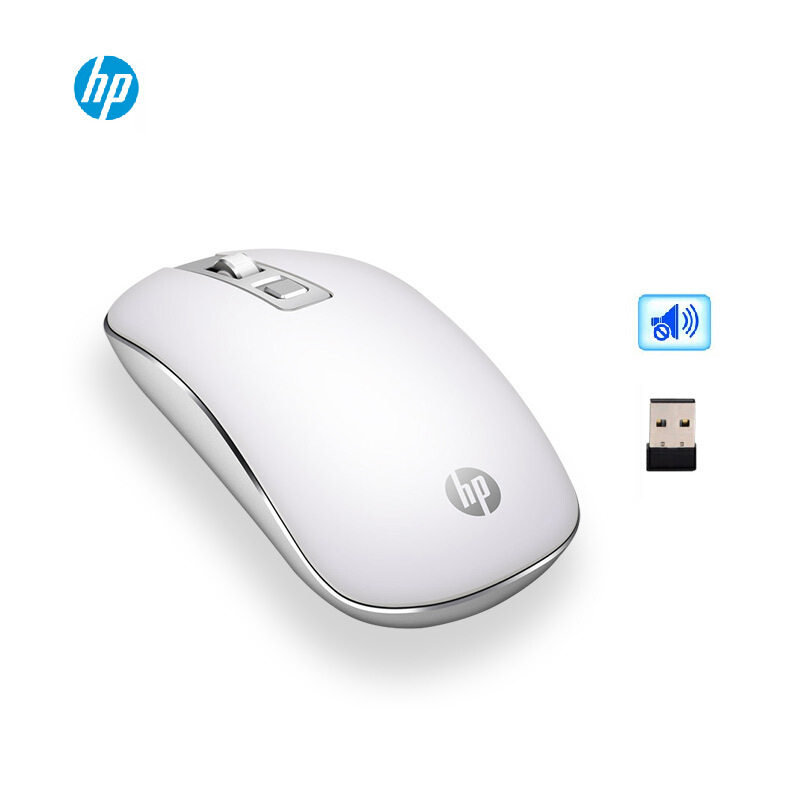 HP/惠普 S4000无线静音鼠标 办公家用无声鼠标金属游戏舒适 银白