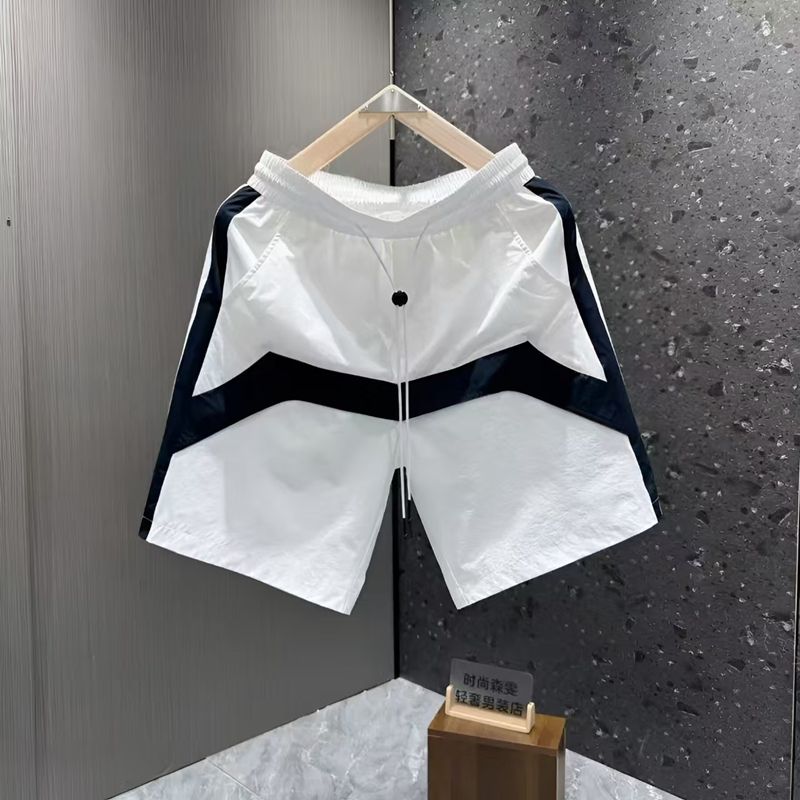 短裤男款外穿潮牌拼色宽松百搭休闲中裤男士运动速干沙滩五分裤子