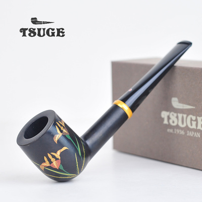 拓植烟斗日本原装手工绘画实木制