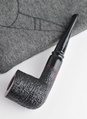 丹麦彼得克莱恩Peter Klein手工石楠木烟斗黑色喷砂传统直式撞球