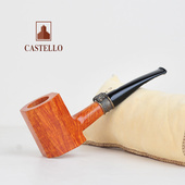 卡斯特罗Castello烟斗石楠木光面八棱锤纯银纪念款 希腊双面神礼物