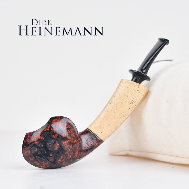德克海宁曼DIRK HEINEMANN半光面长杆自由式双面鼓河豚烟斗石楠木