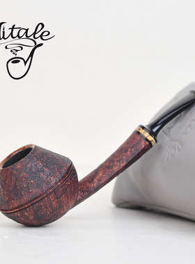 意大利维塔莱Vitale石楠木烟斗高腰牛头手工制作抽吸顺点火即香甜