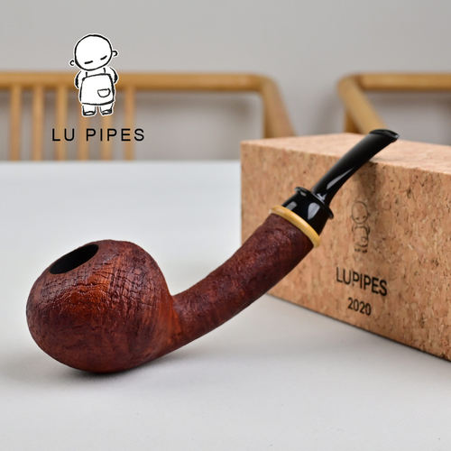 卢晓飞石楠木自由式长杆烟斗河豚
