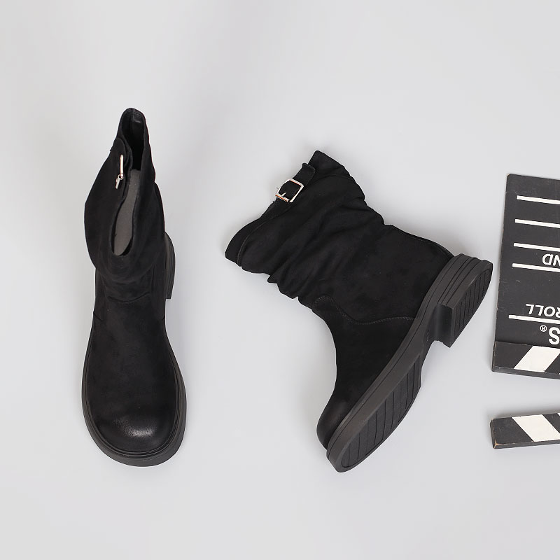 胖mm鞋宽胖脚棉靴41-43大码女鞋冬季2024新款休闲时尚加绒弹力靴