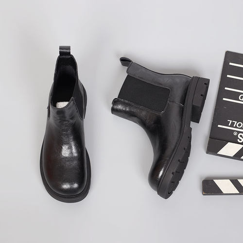 脚宽胖肥女鞋41一43休闲单靴特大号短靴2024秋季舒适时尚切尔西靴