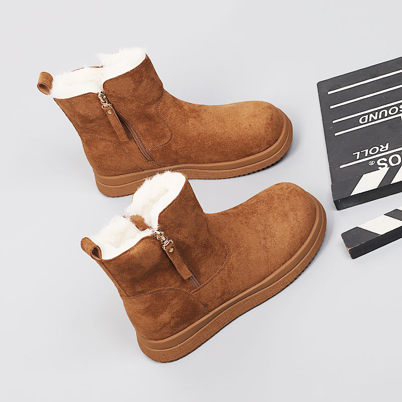 新款2025冬季大码女鞋41-43时尚休闲棉靴脚宽胖特大号加厚雪地靴