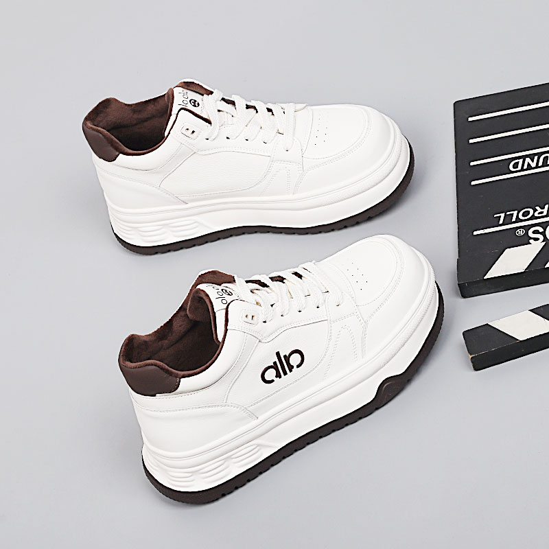 爆款大码女鞋41-43新款2025冬季棉鞋休闲时尚脚宽胖加绒小白鞋潮