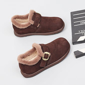 脚宽胖肥女鞋 舒适勃肯鞋 41一43棉鞋 大码 2025冬季 时尚 加绒休闲鞋 女