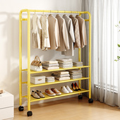 简易多层鞋 架门口收纳多功能衣帽架一体置物架省空间落地衣架鞋 柜