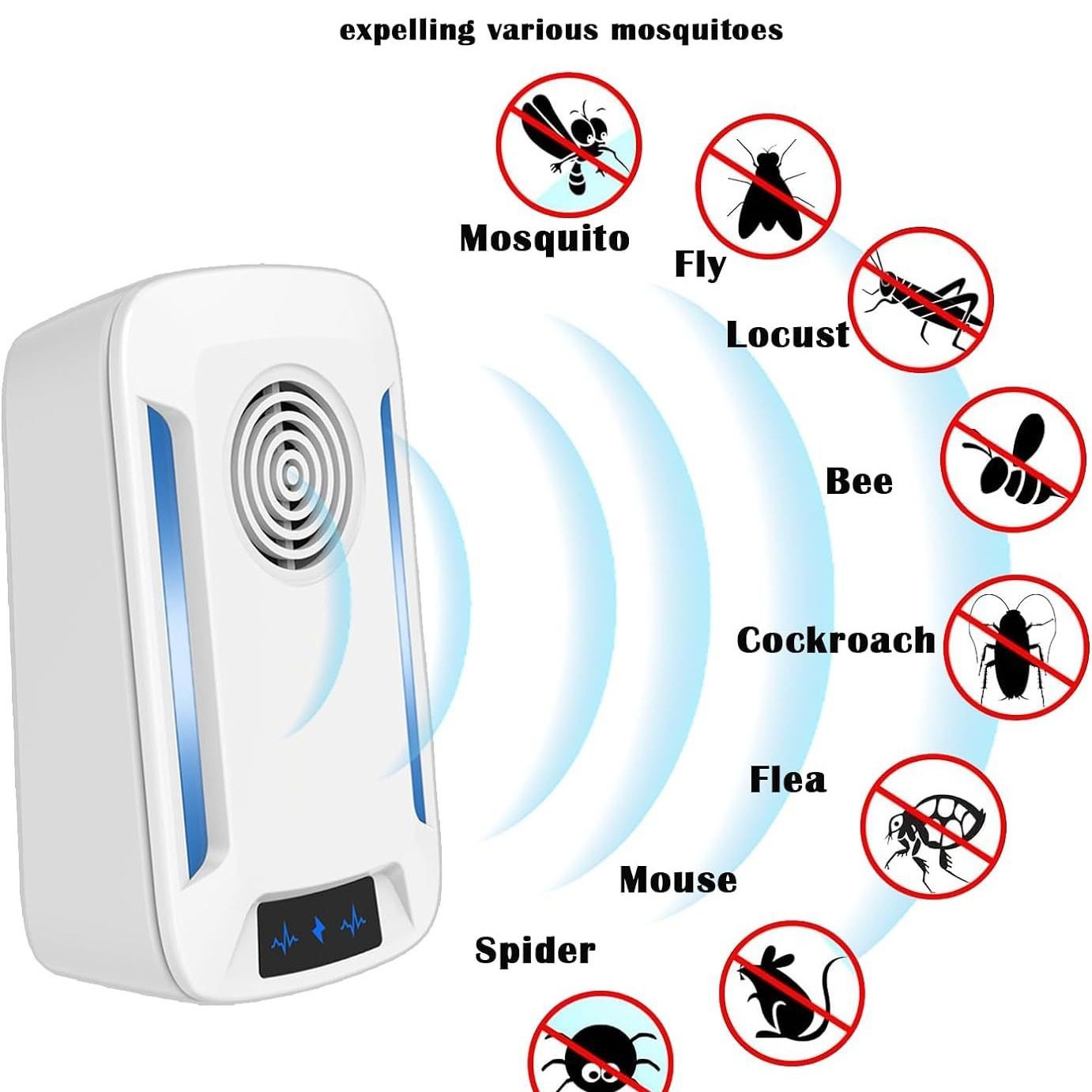 英规欧美电子驱虫器超声波驱蚊虫驱鼠器驱赶蟑螂Ultrasonic Pest