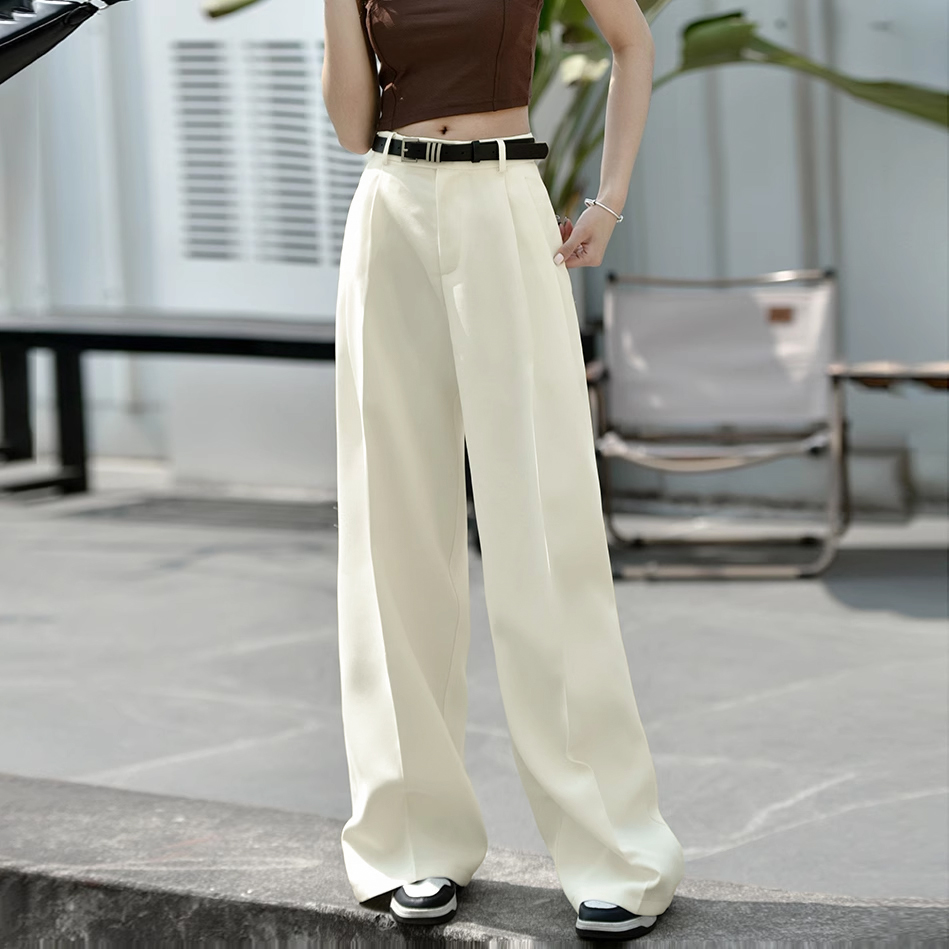 娇女王高腰垂感阔腿裤