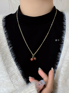 酒午南红玛瑙石项链毛衣链