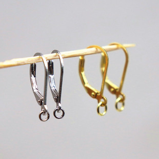 925纯银耳圈配件diy素银耳钩耳环法国扣开口圈夹扣防丢防过敏银饰