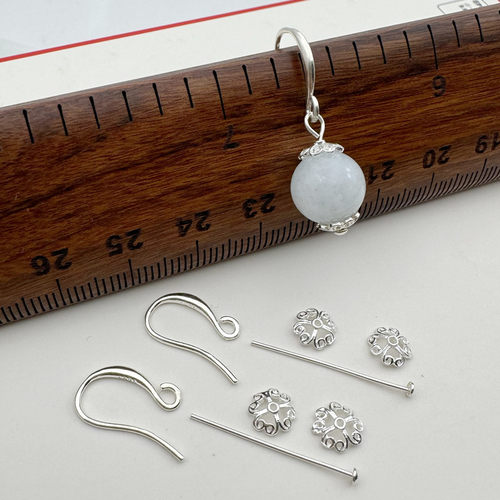 S925纯银耳钩材料包套装diy耳环