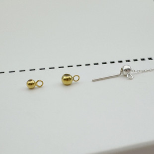 定位珠S925纯银项链穿针链子缩短调节珠伸缩固定扣diy配件豆圆珠