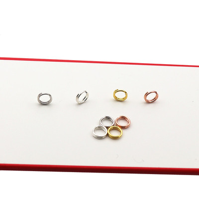 S925纯银电黄金双层开口圈5mm