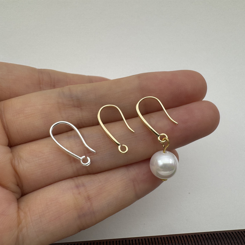 S925纯银耳钩开口活口防过敏diy